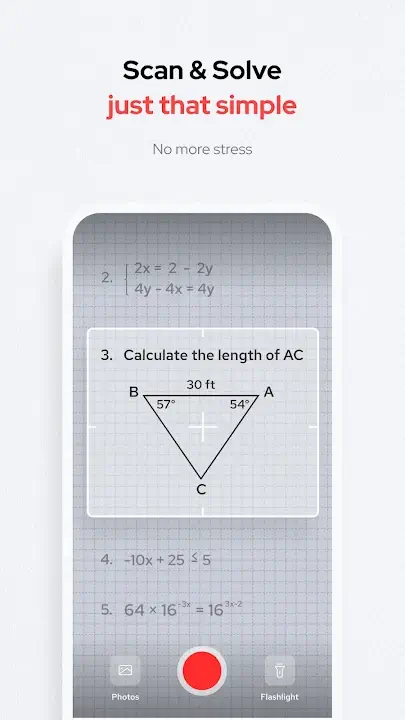  "Gauthmath app solving a complex algebra equation with step-by-step explanations"