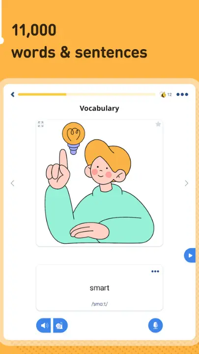 there are 11000 words and sentences in funeasylearn app