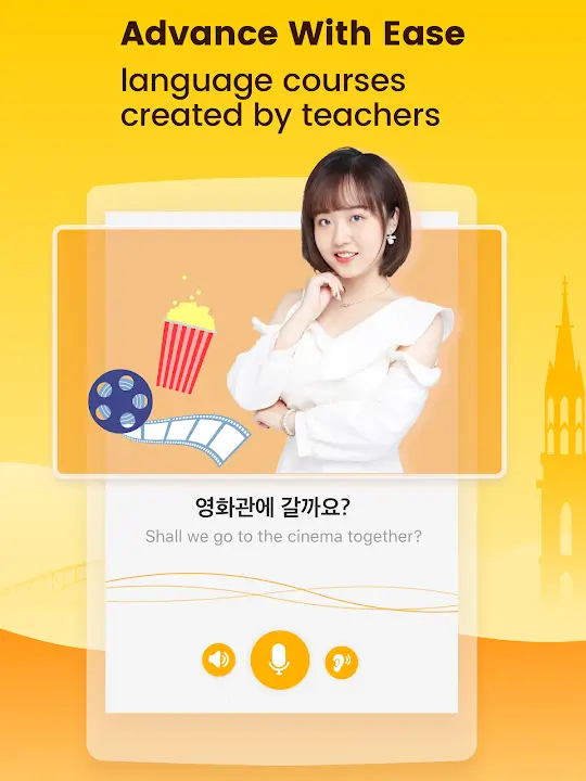 LingoDeer app showing a selection of languages like Japanese, Korean, and Spanish.